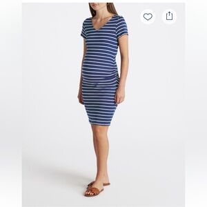 Striped Blue Midi Dress